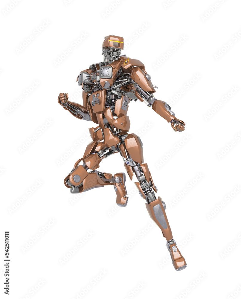 master robot is floating and also looking for combat  in white background