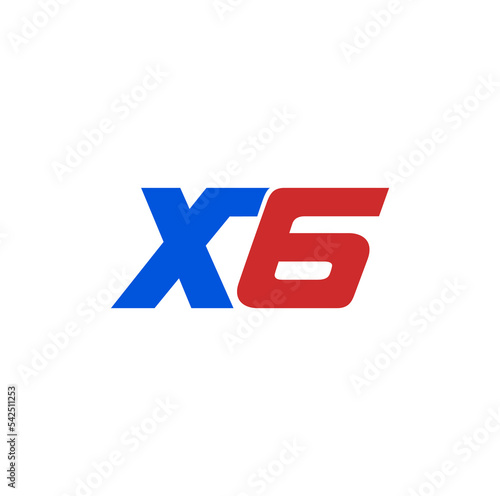 X6 typography icon. X6 brand name initial letters icon. photo