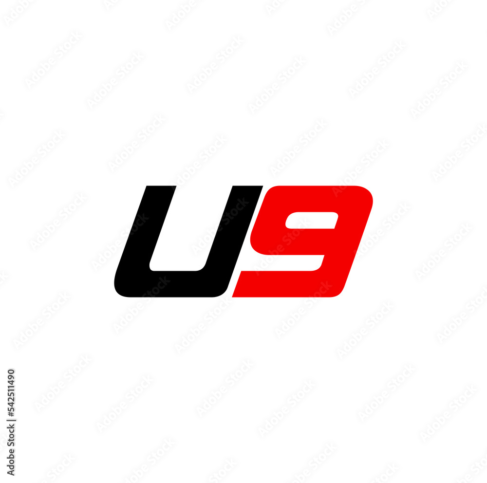 U9 brand name initial letters icon. U9 typography unit. U9 brand name initial letters icon. U9 typography unit.