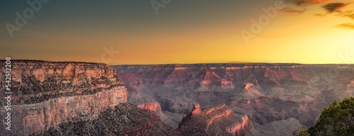 Aerial view of Inner bluffs in The Grand Canyon during sunset photo