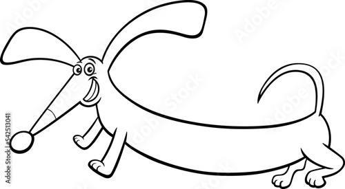 funny cartoon purebred dachshund dog coloring page