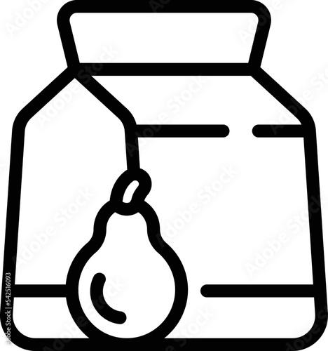 Pear food box icon outline vector. School meal. Fruit lunchtime
