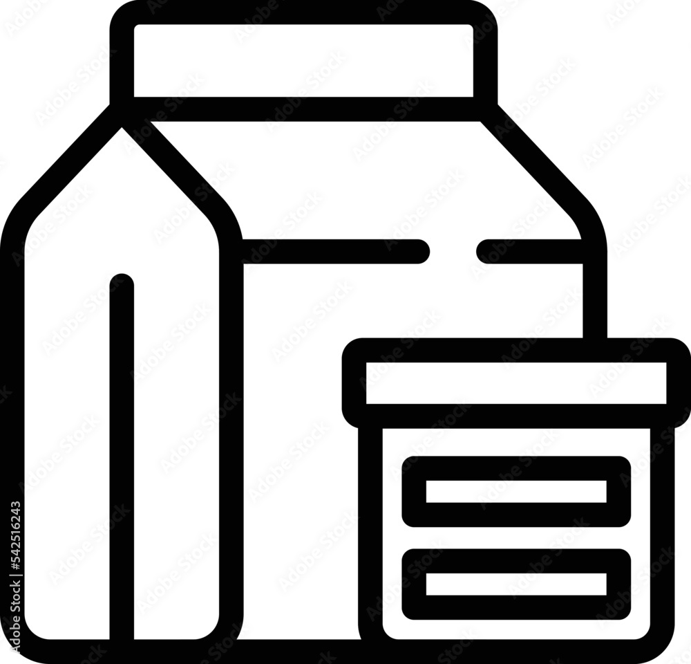 Meal bag icon outline vector. Lunch box. School food Meal bag icon outline vector. Lunch box. School food