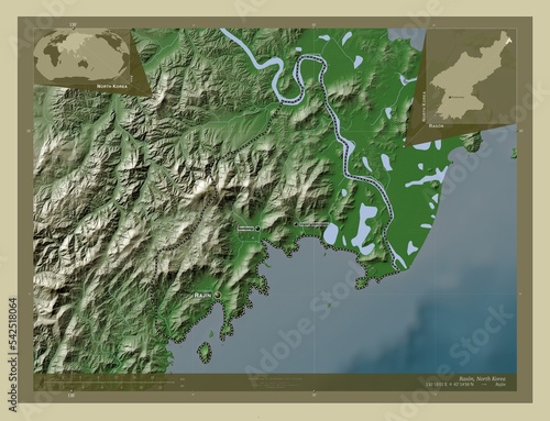 Rason, North Korea. Wiki. Labelled points of cities photo