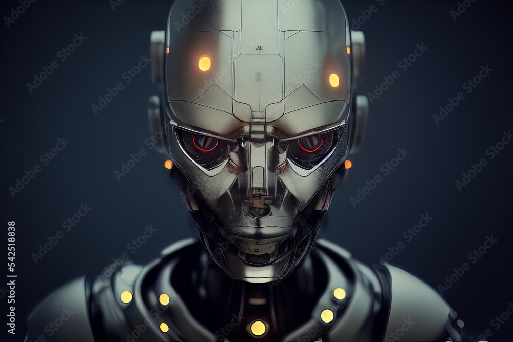 Fototapeta premium Robots. Futuristic interpretation Future 2025. Illustration