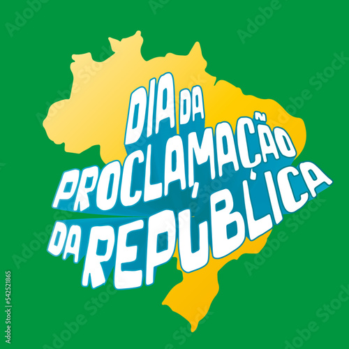 Arte layout em vetor com lettering personalizado para o dia da proclamação da república nas redes sociais 