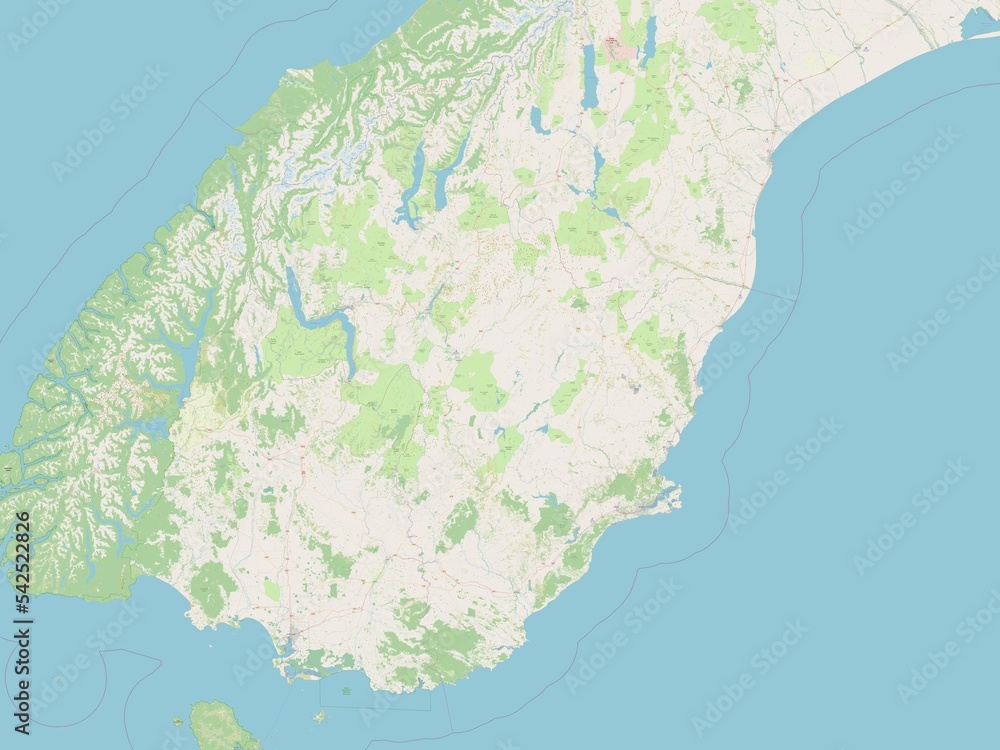 Fototapeta premium Otago, New Zealand. OSM. No legend