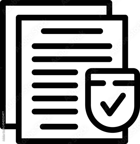 Babysitter document icon outline vector. Baby education. Service woman