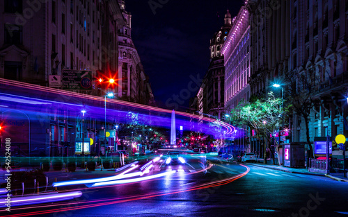 Wallpaper Mural The Obelisk (El Obelisco) at night in Buenos Aires, Argentina Torontodigital.ca