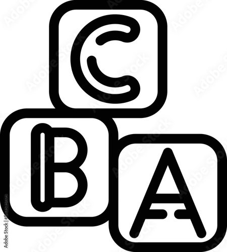 Abc cube icon outline vector. Childcare service. Kid daycare