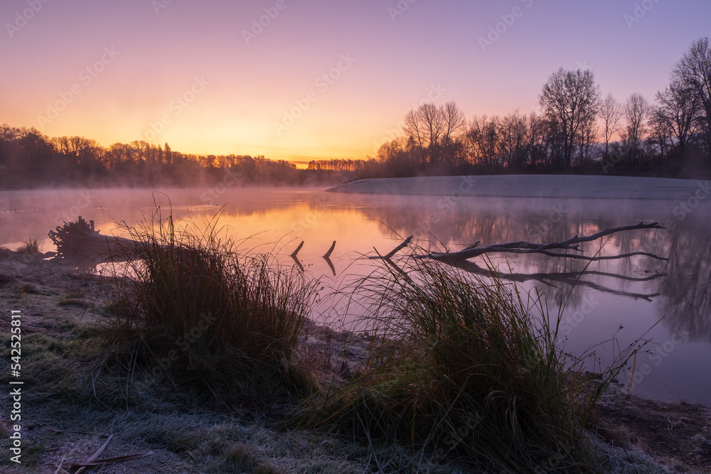 frosty sunrise on the river