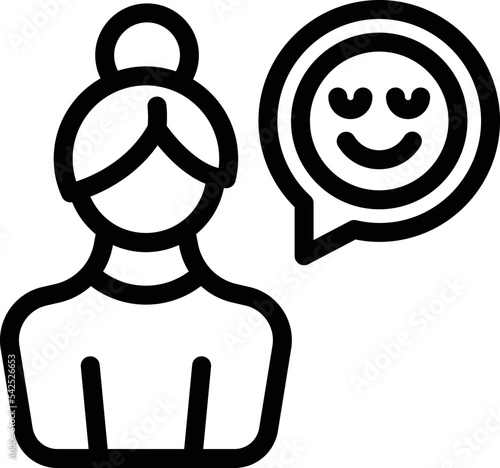 Happy sitter icon outline vector. Woman babysitter. Child care