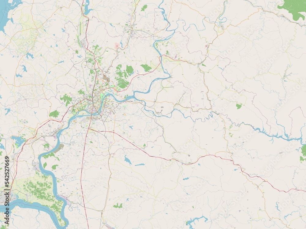 Naklejka premium P'yongyang, North Korea. OSM. No legend