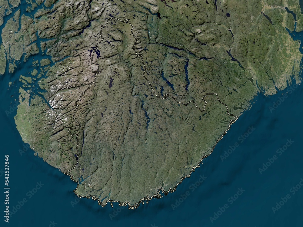 Agder, Norway. Low-res satellite. No legend