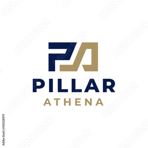 Creative Modern Bold Initial Letter PA Logo Design
