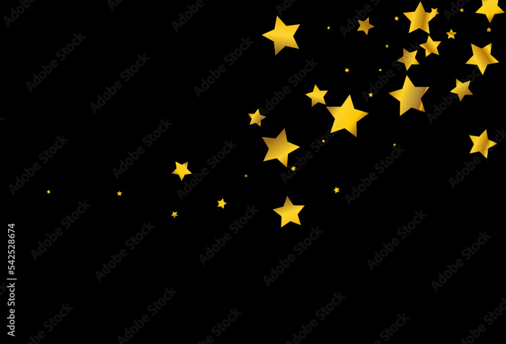 Gold Confetti Vector Black Background. Bright Gold Confetti Vector Black Background. Bright