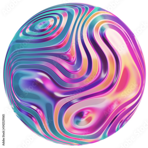 3d Wavy Fluorescent Sphere 