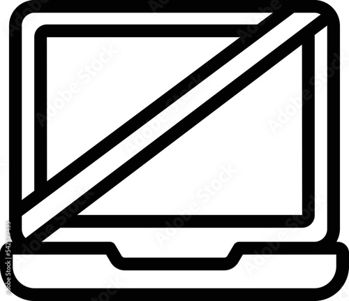 No laptop use icon outline vector. Digital detox. Social smartphone