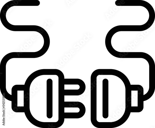 Unplug cable icon outline vector. Digital detox. Social media