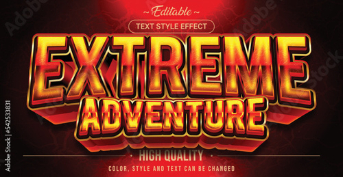 Editable text style effect - Extreme Adventure text style theme.