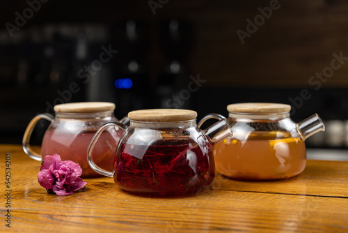 Tea brewing process, tea ceremony, a cup of freshly brewed tea, warm soft light. soft focus. 
