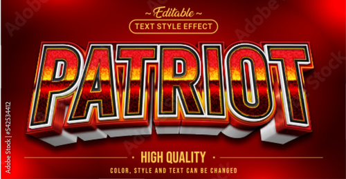 Editable text style effect - Patriot text style theme.
