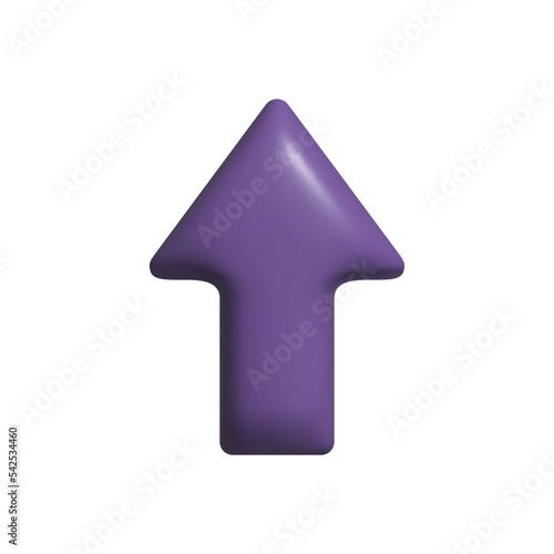 3d arrow icon. Object computer interface. Arrow pointer. Cartoon style. Mouse cursor. Vector illustration 3d renders the design. Isolated on white background. Realistic plastic, icon direction.