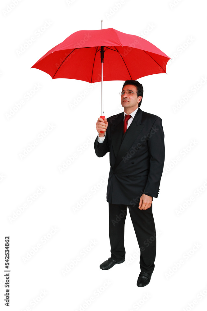 Gesture series: businessman with umbrella. Gesture series: businessman with umbrella.