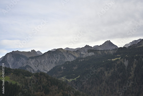 mountains and clouds, village fontanella in austria photo