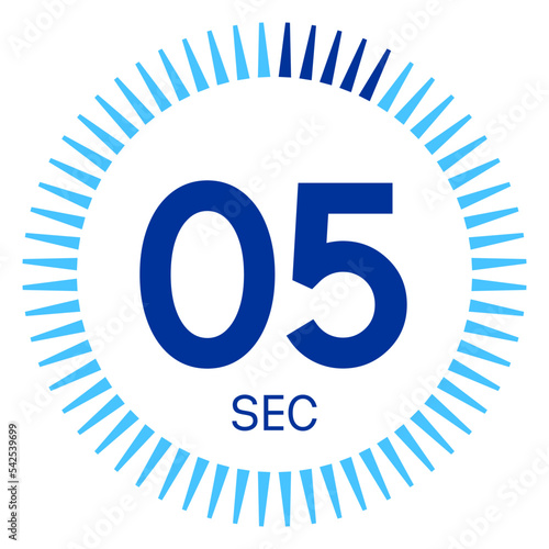 5 seconds,concept of time,timer icon,vector illustration,circle time pie diagram.