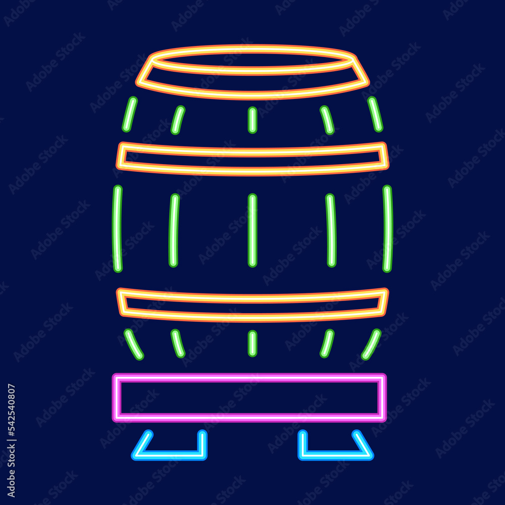 Isolated barrel neon oktoberfest vector illustration Isolated barrel neon oktoberfest vector illustration
