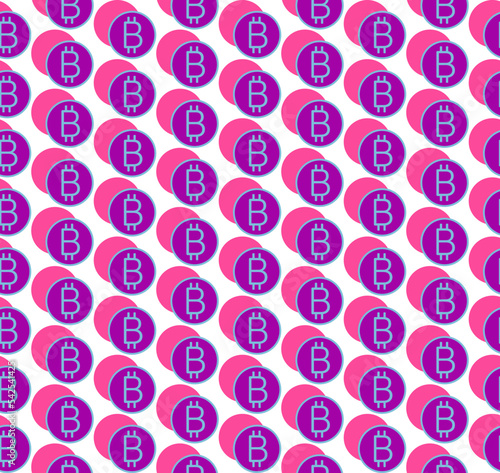 Bitcoin seamless pattern - concept of crypto world, vector