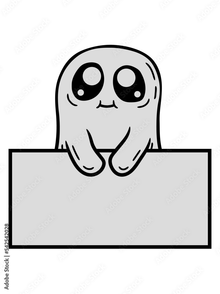 Geist zeigt Schild Cartoon Geist zeigt Schild Cartoon