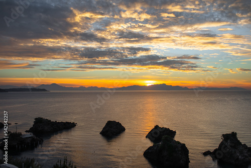 Ischia, Italy coastal landscape in the early morning. Sunrise