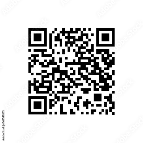 QR code sample for smartphone scanning. QR Code vector icon. Isolated vector illustration.	