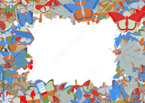Background pattern abstract seamless design texture. Border frame, transparent background. Theme is about Pipevine, greenery, cosmetics, cosmetology, linden, tones, pomade, repeat, beech