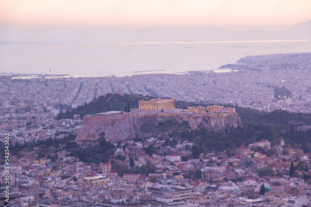 Beautiful view of the Acropolis in Athens, Greece