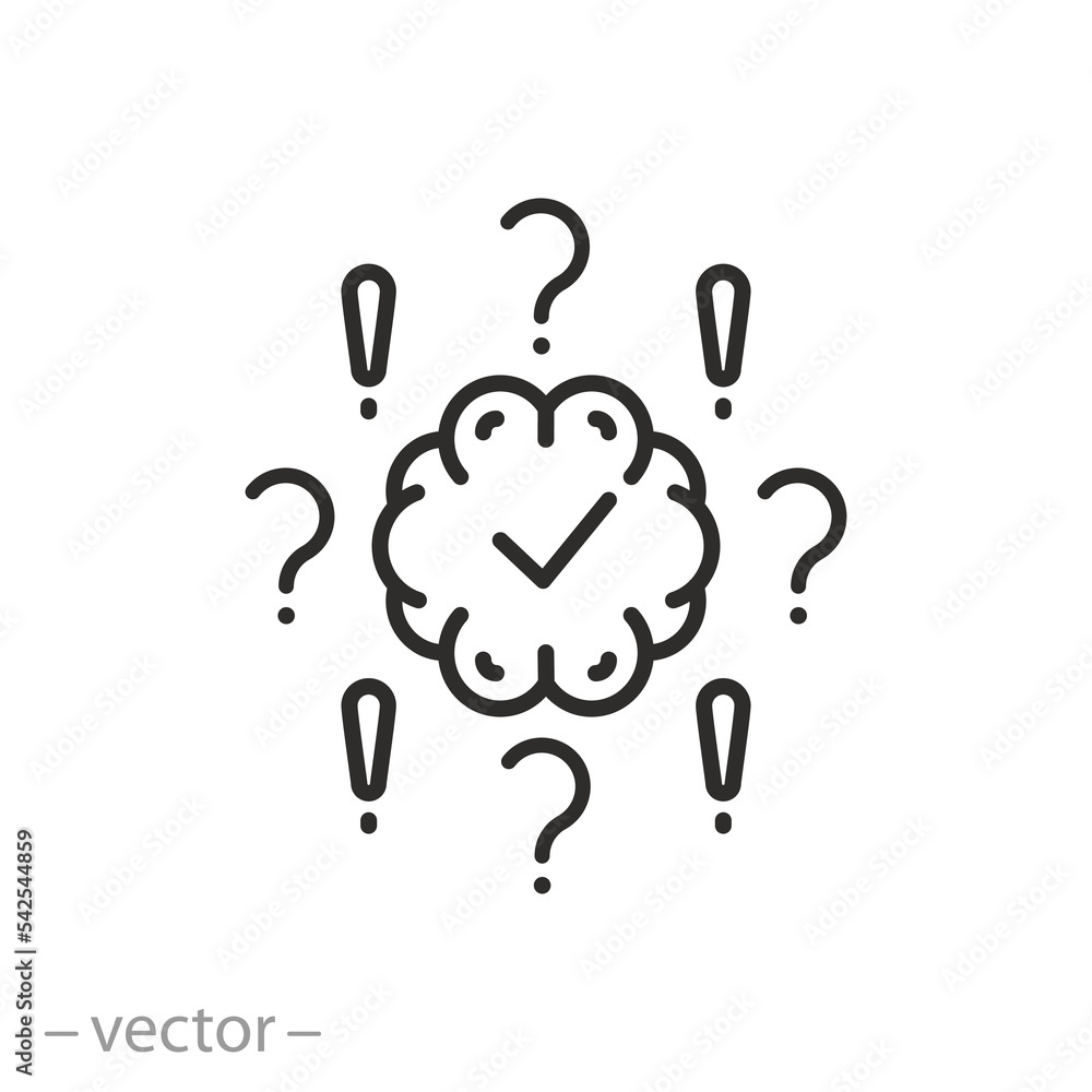 brainstorm icon, quiz or survey, thin line symbol on white background - editable stroke vector illustration eps10 brainstorm icon, quiz or survey, thin line symbol on white background - editable stroke vector illustration eps10