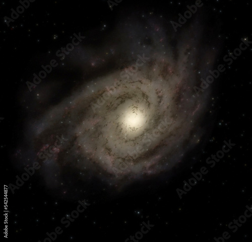 Galaxy with stars 3d illustration, deep space background wallpaper