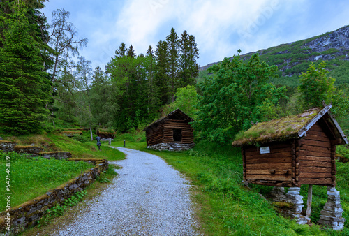 Pathway To Open Air Folk Museum Of Cultural History Oscarshoi, Wilhelmhoi Near Stalheim Hotel In Vossestrand Norway.