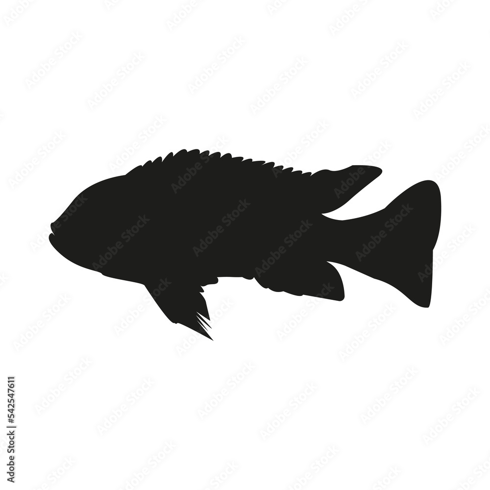 Fototapeta premium Fish vector Icon. Sea Food illustration symbol. Farm Element logo.