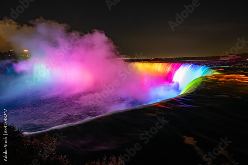 Niagara Falls at night LED lightshow