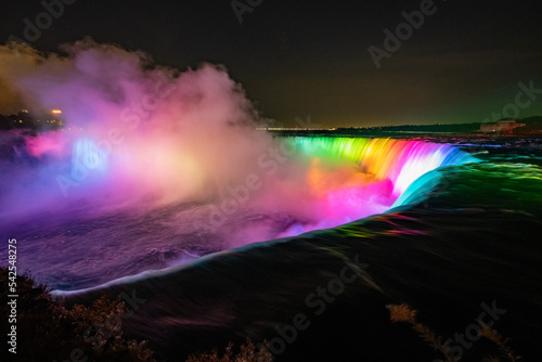 Niagara Falls at night LED lightshow