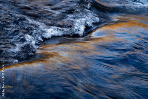 Fototapeta Naklejka Na Ścianę i Meble -  detail of the rapids on the autumn river level
