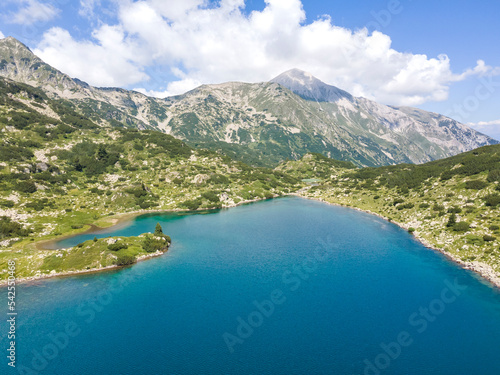 Aerial view of Pirin Mountain near Fish Banderitsa lake, Bulgaria