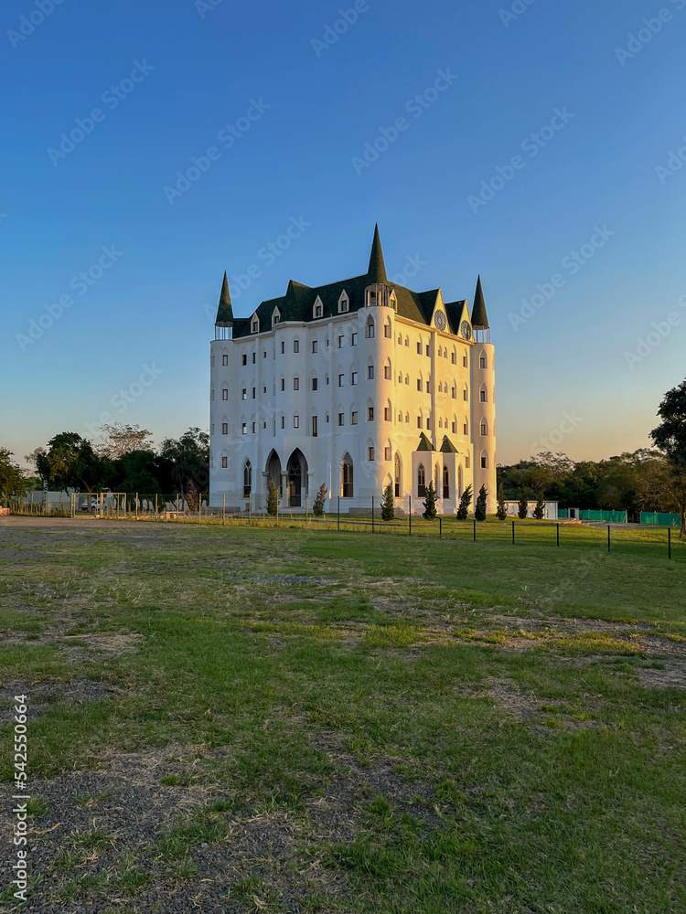 Religious monastery in the form of a castle Arautos do Evangelho. Ypacaraí, Paraguay. 2022-08-26