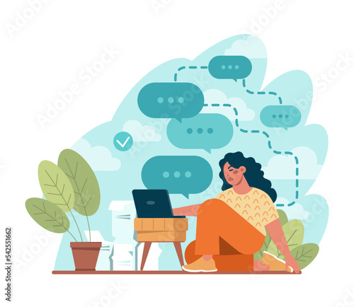Discussion concept. Characters with a dialog bubble, communicating
