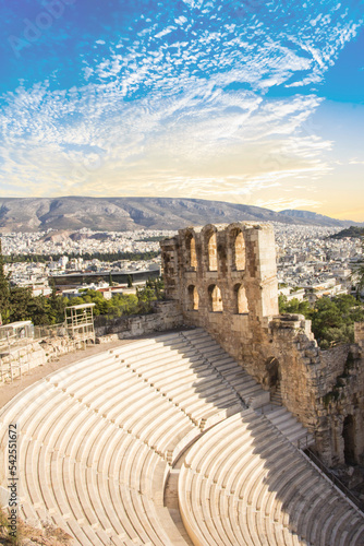 Beautiful view of the Theater of Dionysus in Athens, Greece
