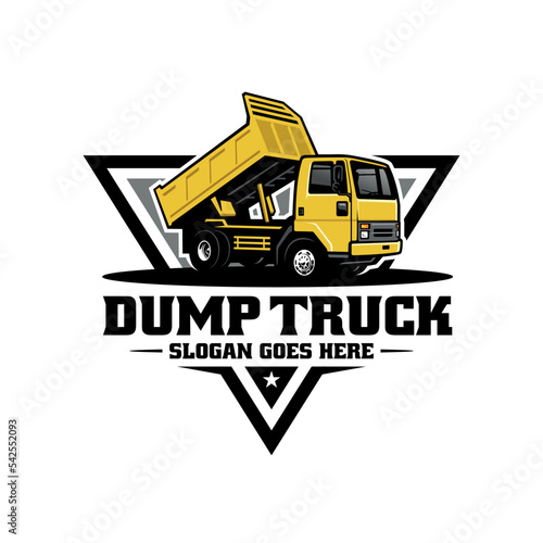 dump truck. trucking premium illustration logo vector