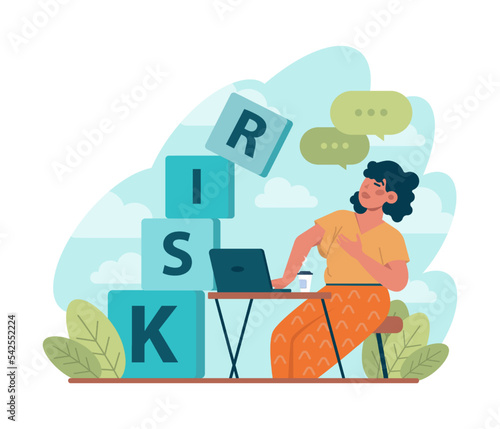 Business or financial risk concept. Challenge, danger or difficulty